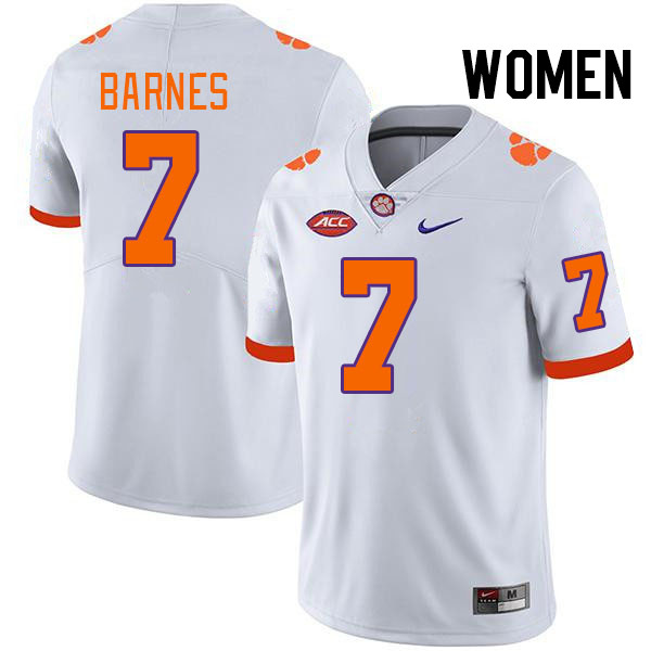 Women #7 Khalil Barnes Clemson Tigers College Football Jerseys Stitched-White